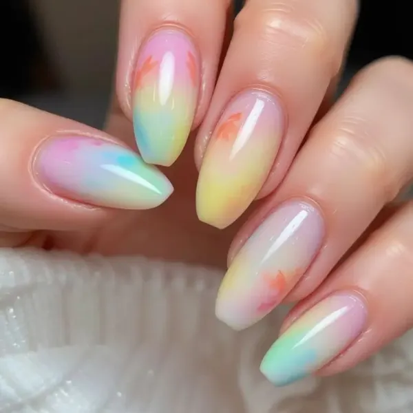 Celestial Bloom Aura Nails Design