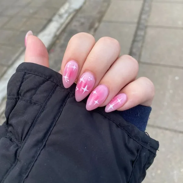 Stardust Kiss Aura Nails Design