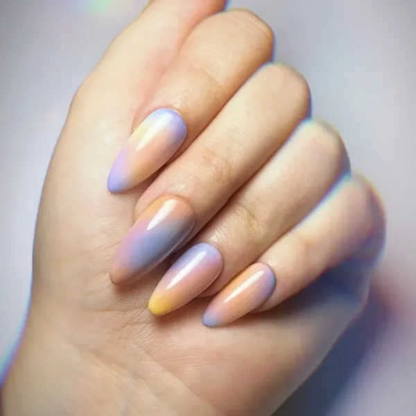 Solar Serenity Aura Nails Design