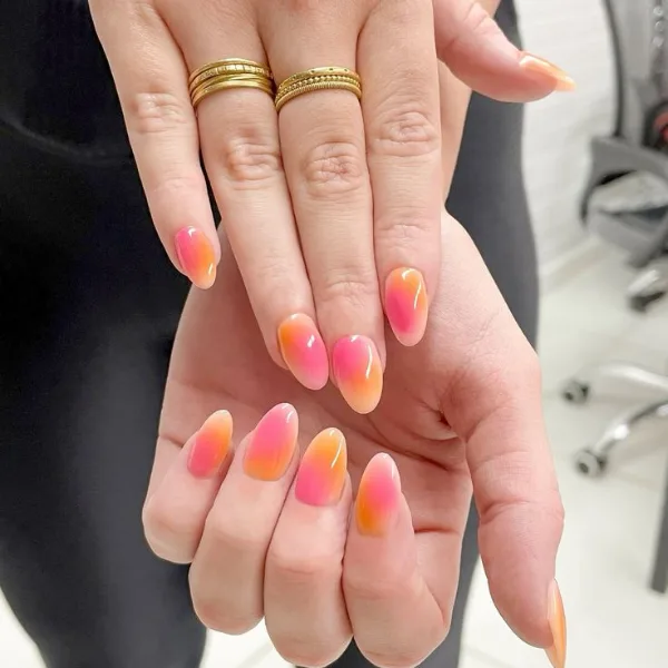 Neon Halo Aura Nails Design