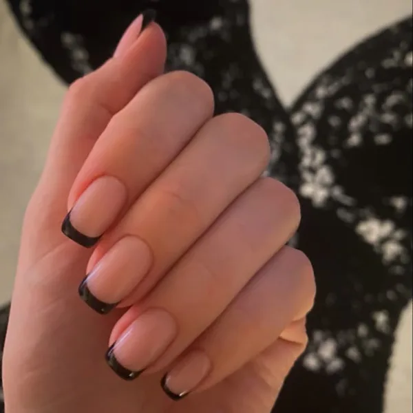 Inked Edge Black French Tips. Design