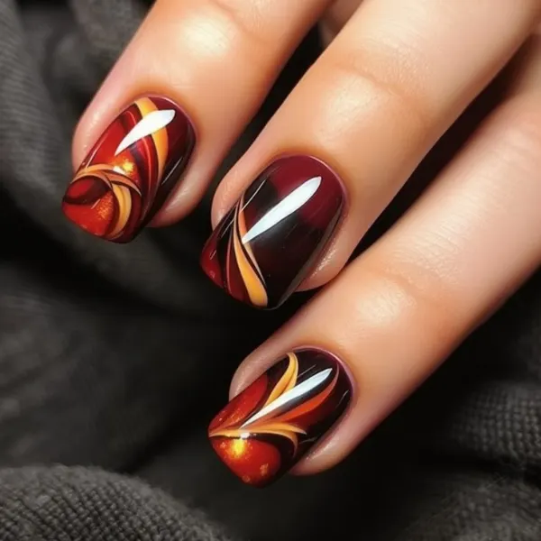 Foxglove Flame Nail Design