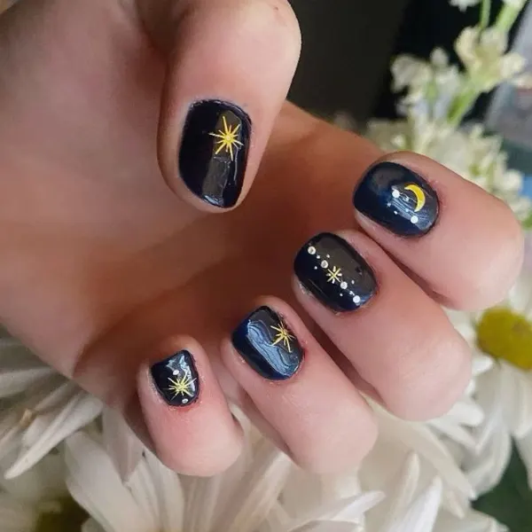 Lunar Eclipse Nail Design