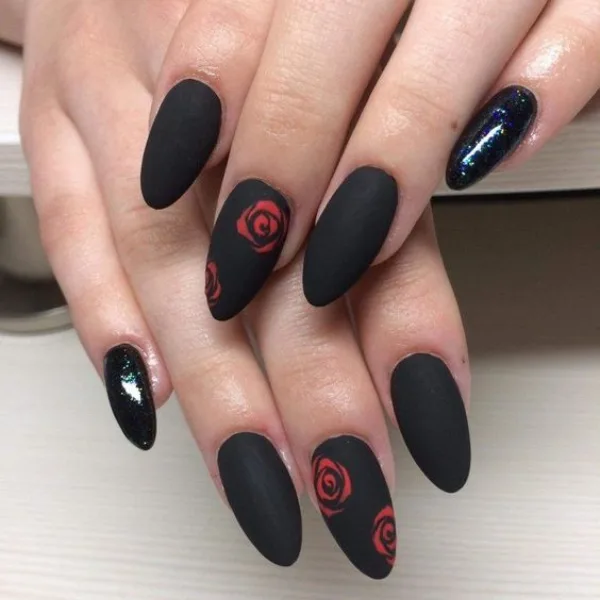 Gothic Rose Nail Design
