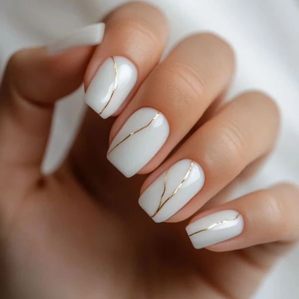 Frosted Silk Nail Design