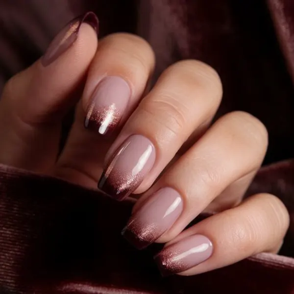 Rose Fade Nail Design