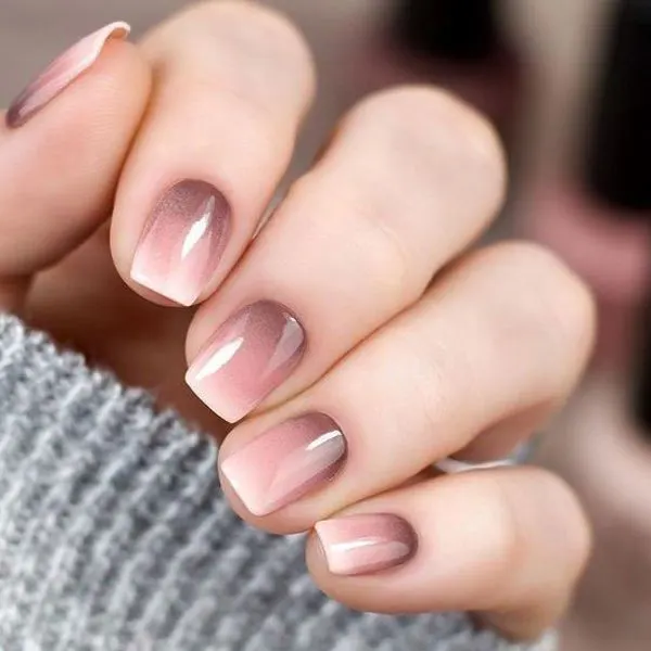 Barely Bronze Nail Design