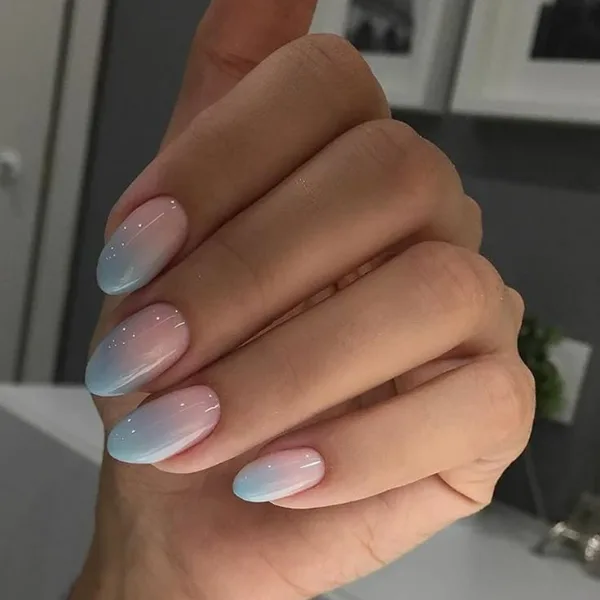 Iced Almond Nail Design