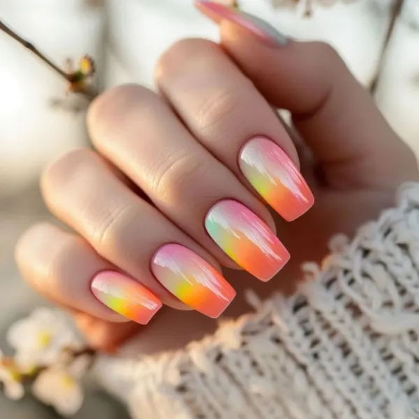 Electric Sunset Nail Design