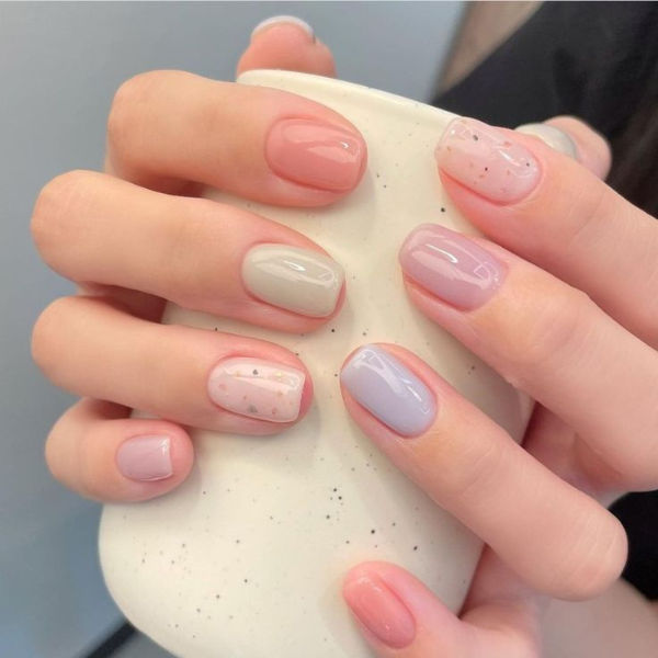 cute short square nail designs