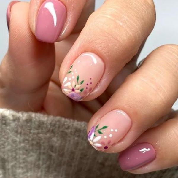 Cute Spring Flower Nails Design