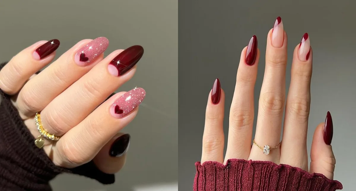 Burgundy Nails Design