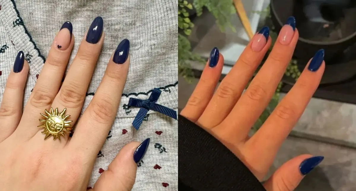 navy blue nail designs