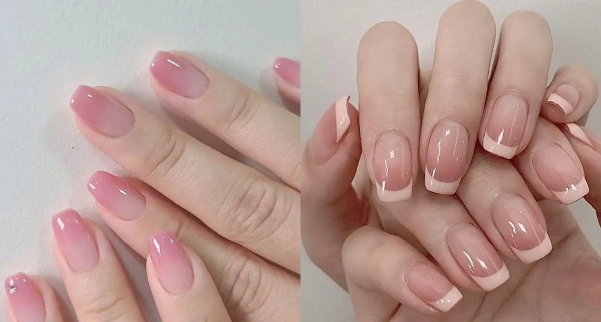 pink french tip nails