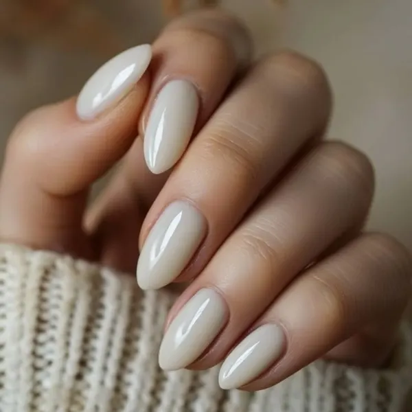 Ivory Elegance Pearl Nails Design