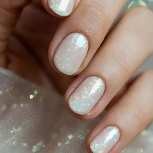 Opal Kiss Pearl Nails Design