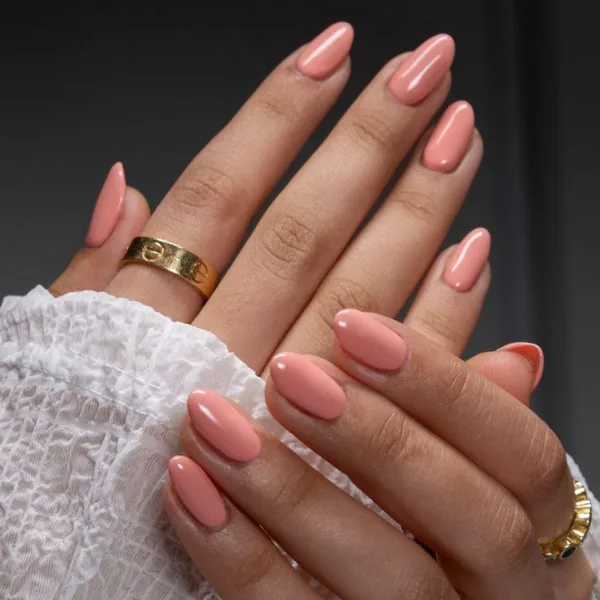 Coral Mist Pearl Nails Design