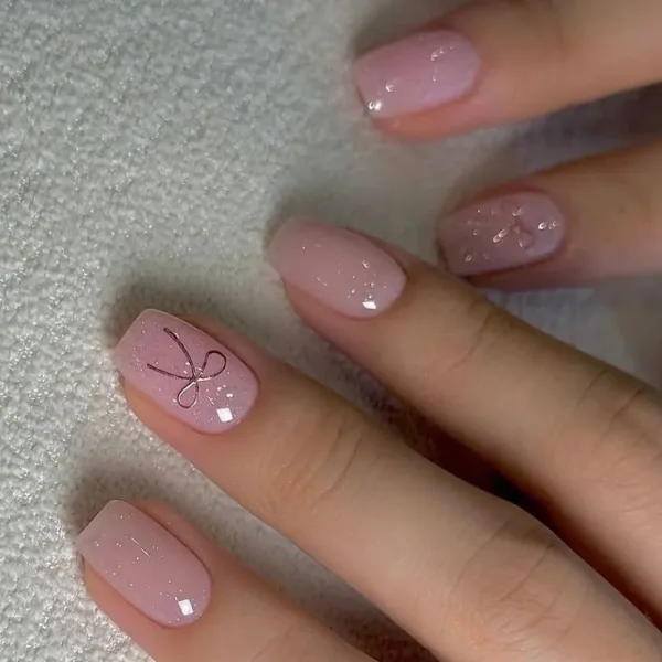 pink glitter nail designs