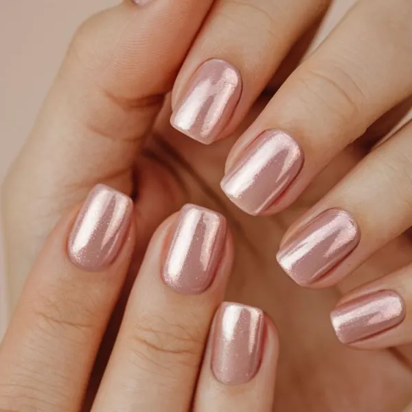Lunar Glaze Shiny Nail Design