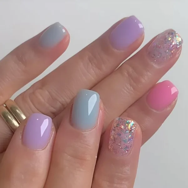 Pastel Pop Confetti Nail Design
