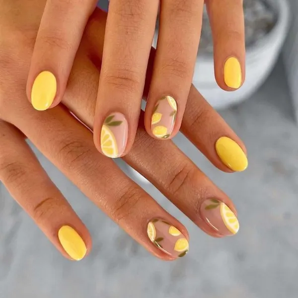 lemon lush yellow nail designs