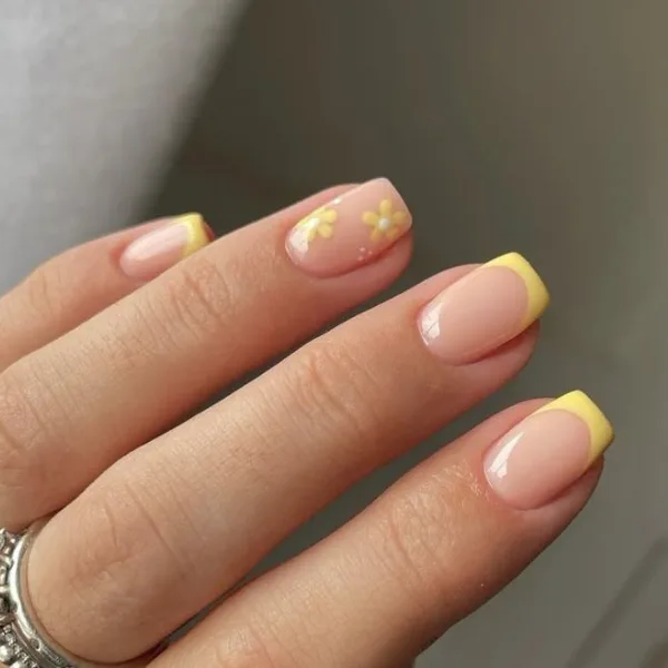 lemon yellow nail designs