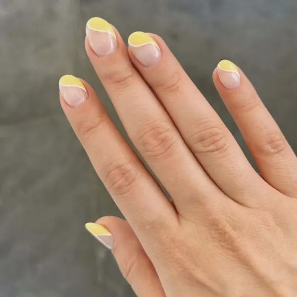 Sunny Swirl yellow nail designs