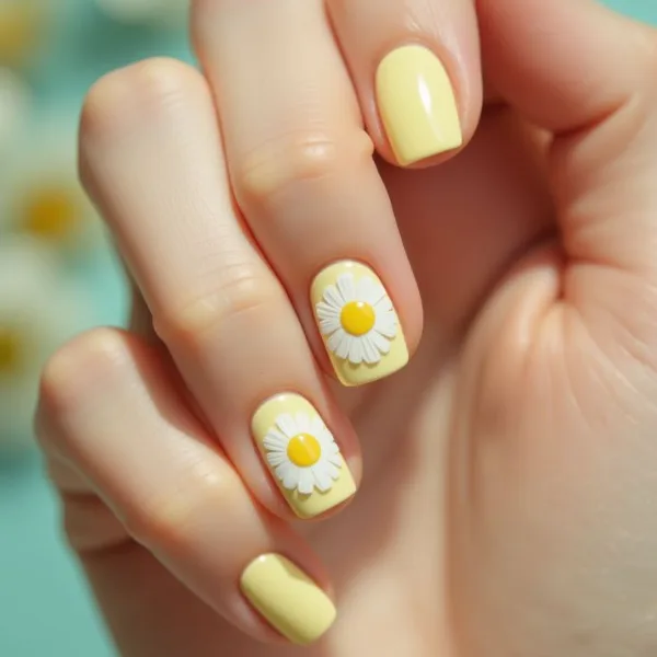 Sunny Blooms yellow nail designs