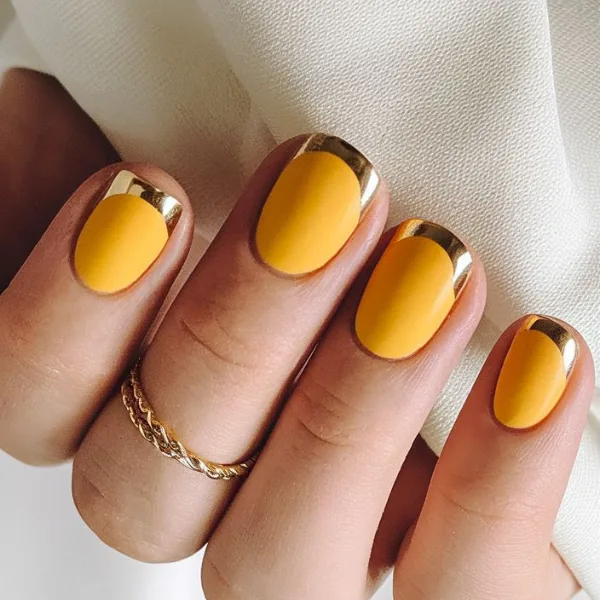 Matte Yellow Nail Design