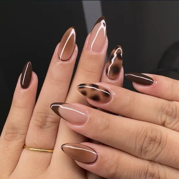 Molten Mocha Modern Nails Design