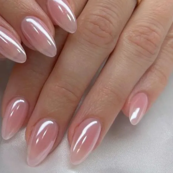 Blush Veil Modern Nails Design