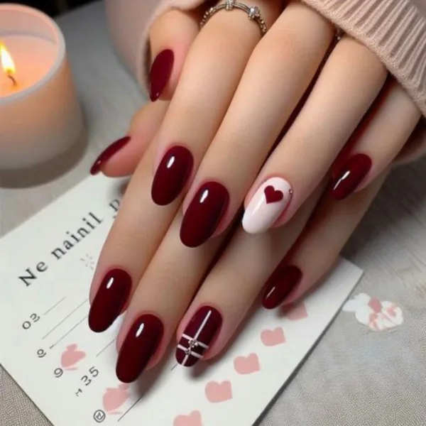 Summer Burgundy Nails
