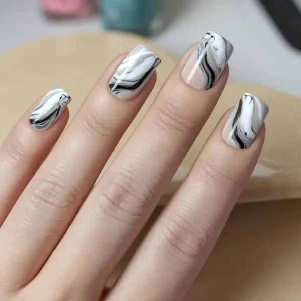 Wide Square Nails Design