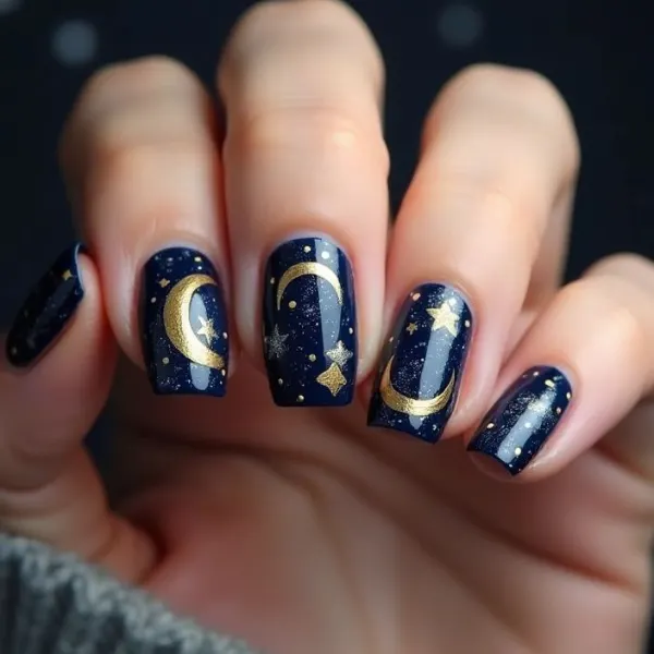 Moon Curve Nails Design