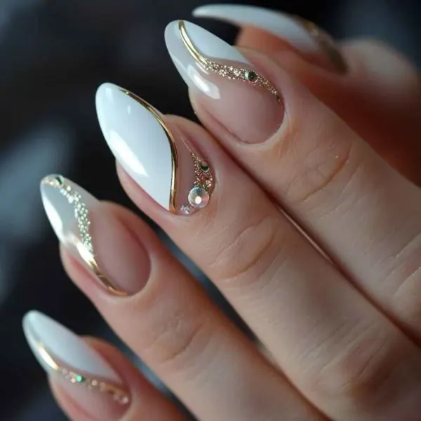 Glimmer Vows Wedding Nails Design