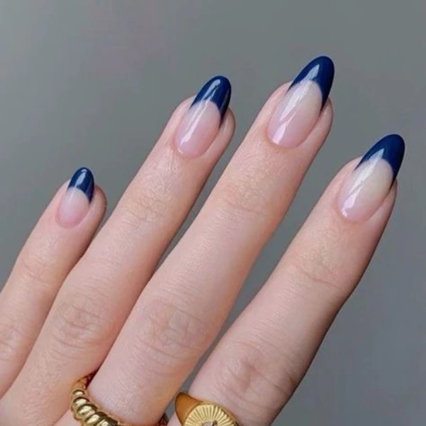 Twilight Tips Navy Blue Nails Design