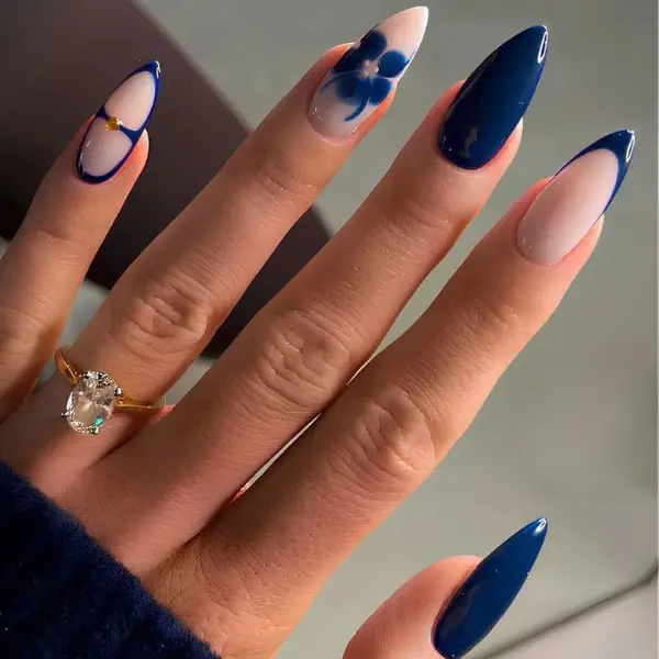 Floral Depths Nails Design