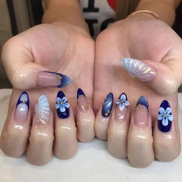 Petal Eclipse Navy Blue Design