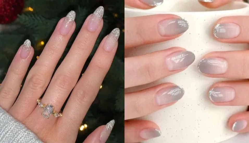 silver color nail paint